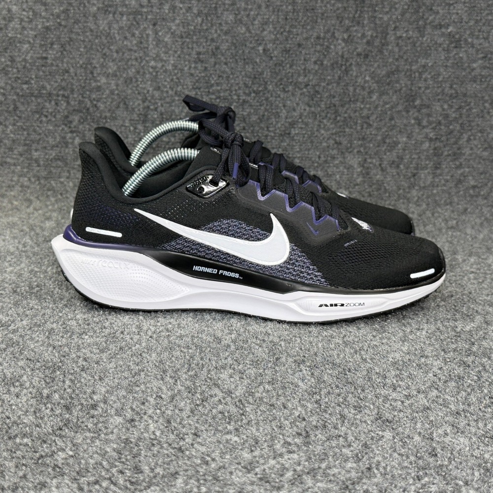 Nike Air Zoom Pegasus 41 TCU Horned Frogs Running Shoes Men's 9.5 Black Athletic